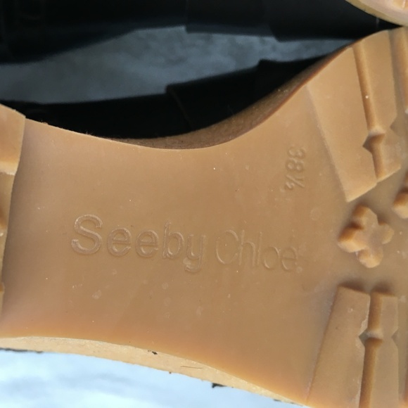 See by Chloe Alexa Cross Hatch Wedge Boots 38.5 - Picture 8 of 9